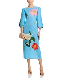 Crinkled Puff Sleeve Dress