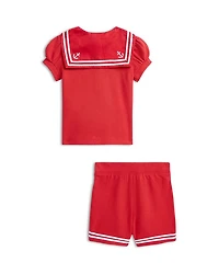 Girls' Mesh Sailor Polo Shirt & Short Set - Baby