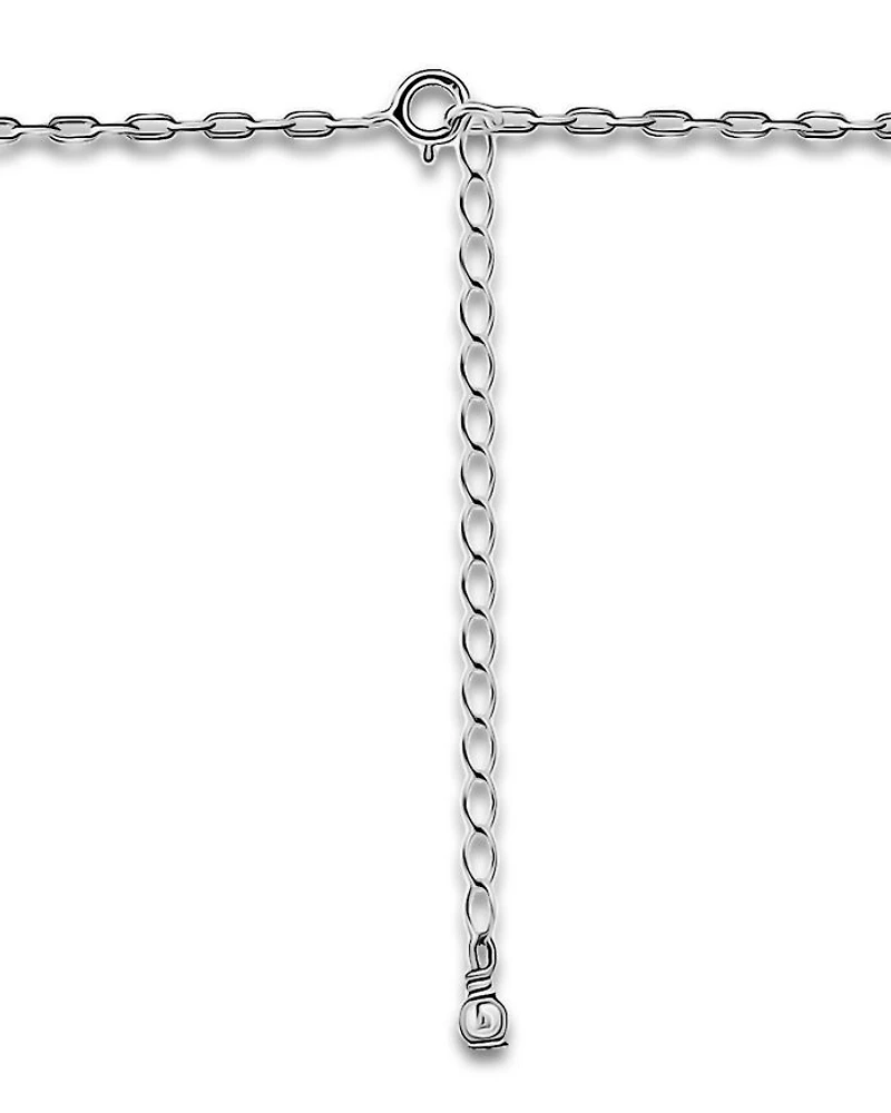 Heart & Cultured Freshwater Pearl Pendant Necklace in Sterling Silver, 16"-18"