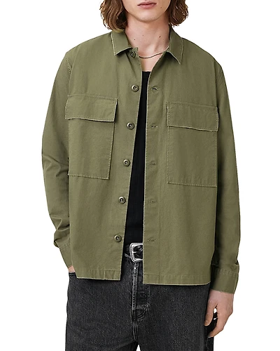 Allsaints Service Style Relaxed Fit Ripstop Shirt