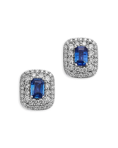 Bloomingdale's Fine Collection Sapphire & Diamond Double Halo Statement Stud Earrings