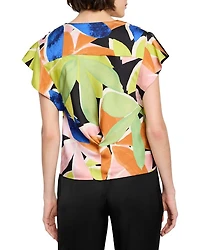 Mega Blooms Flutter Sleeve Top