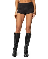 Edikted Avey Cable Knit Shorts