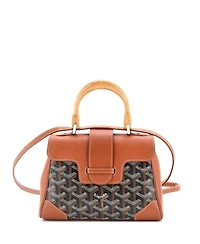 Mini Saigon Top Handle Bag Coated Canvas with Leather