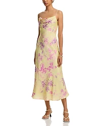 French Connection Elyria Oona Yellow Satin Maxi Dress