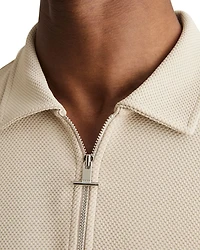 Albany Regular Fit Textured Quarter Zip Polo Shirt