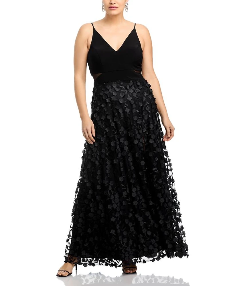 Floral Applique Gown - Exclusive