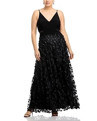 Floral Applique Gown - Exclusive