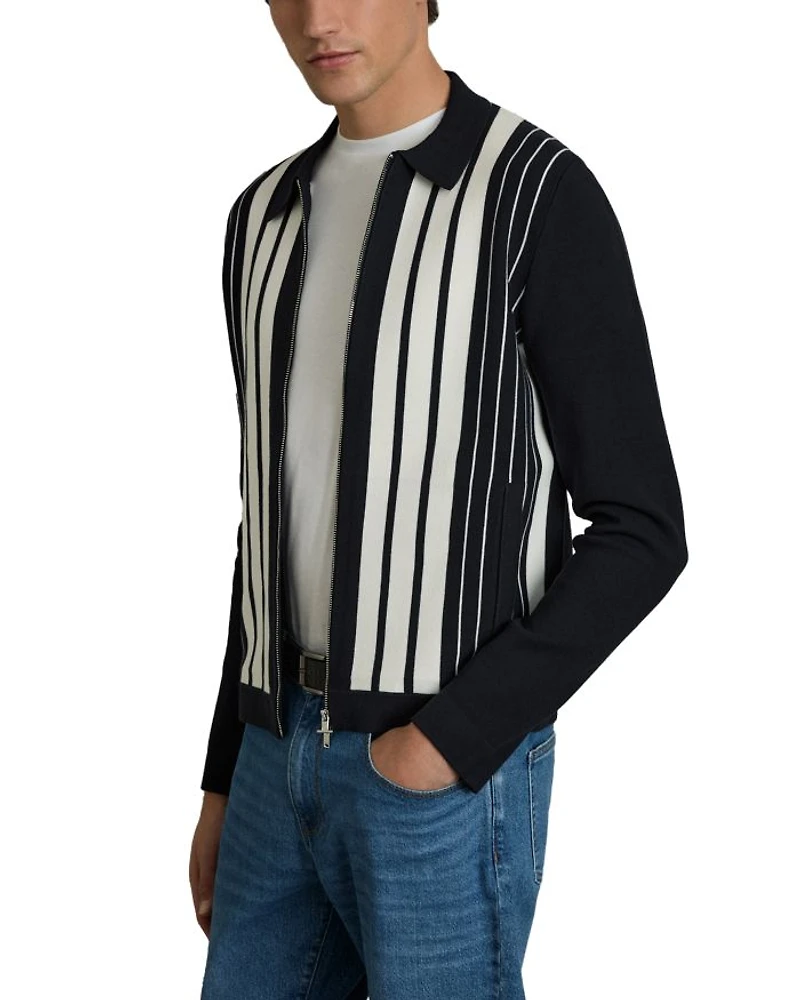 Ambient Regular Fit Striped Through Knit Jacket