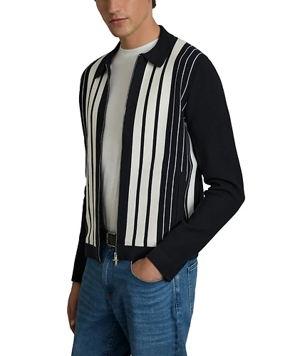 Ambient Regular Fit Striped Through Knit Jacket