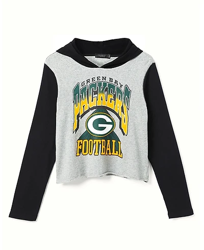 Junk Food Clothing Women's Nfl Green Bay Packers Block Crop Hoodie