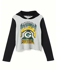 Junk Food Clothing Women's Nfl Green Bay Packers Block Crop Hoodie