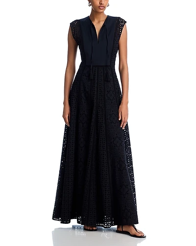 Veronica Beard Alina Eyelet Maxi Dress