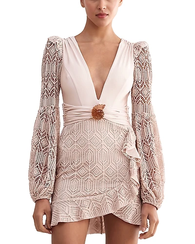PatBO Seashell Long Sleeved Mini Dress