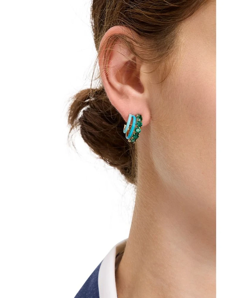 Hint of Shimmer Stacked Huggie Earrings