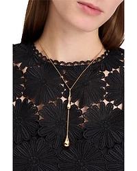 Molten Lariat Necklace in Gold Tone