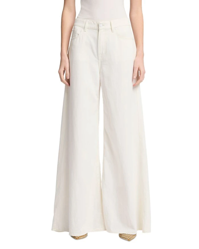 Willow High Rise Wide Leg Jeans Linen Ostuni