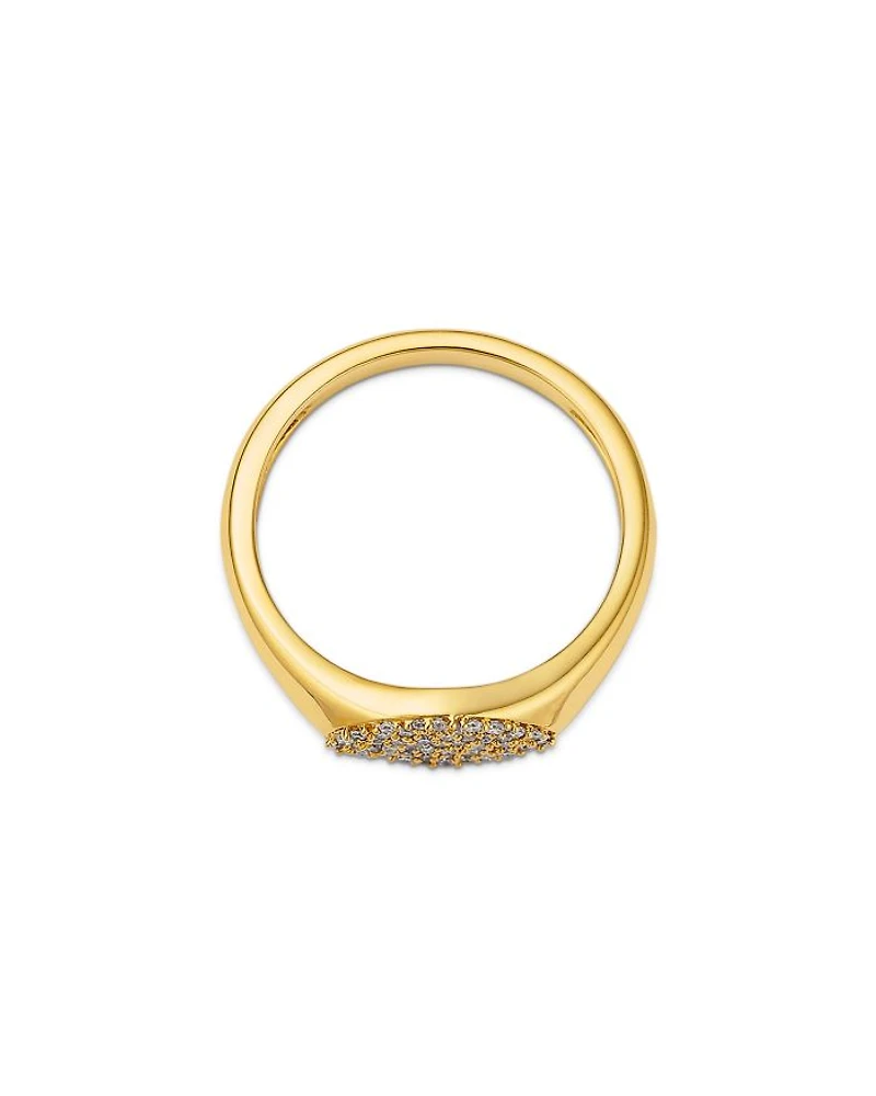 Diamond Pavé Pinky Ring 14K Yellow Gold, 0.10 tcw