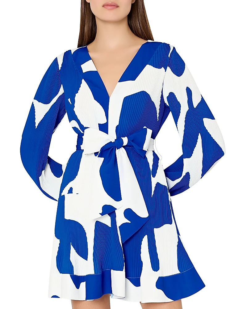 Milly Liv Grand Foliage Pleated Dress