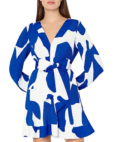 Milly Liv Grand Foliage Pleated Dress