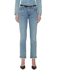 The Borrowed High Rise Ankle Slim Leg Jeans Ricochet