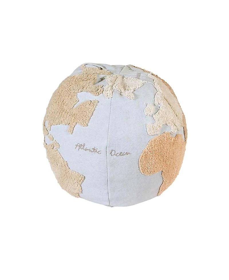 World Map Pouf - 1' 8" x 1' 8" x 1' 6 "