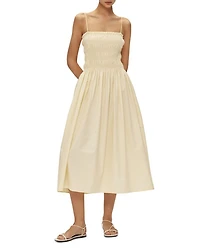 Vivian Poplin Smocked Yellow Dress