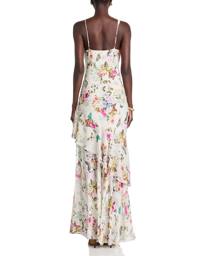 Viola Asymmetric Cowl Neck Gown