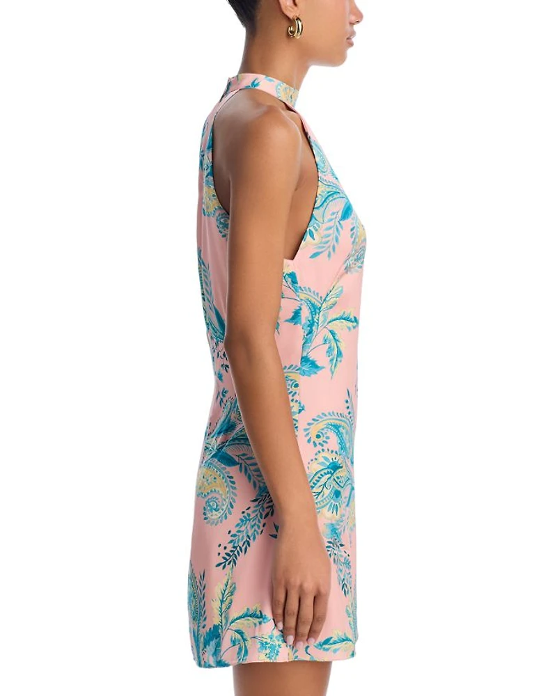 Printed Halter Mini Dress