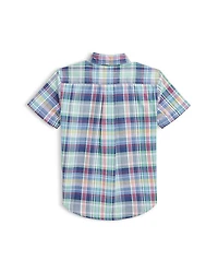 Boys' Plaid Cotton Oxford Short Sleeve Shirt - Little Kid