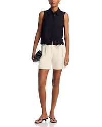 Eyelet Trim Sleeveless Shirt - Exclusive