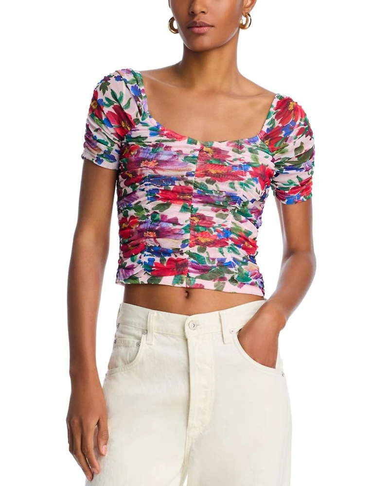Floral Mesh Top