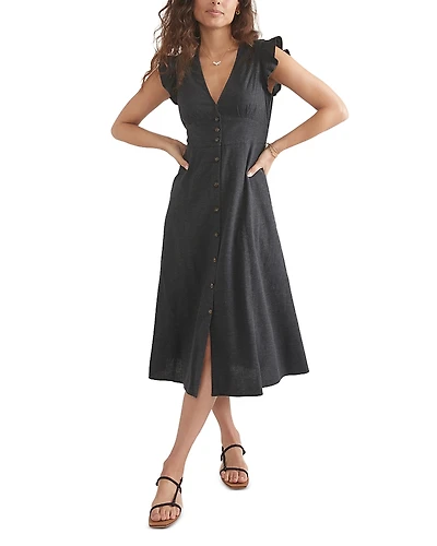 Marine Layer Camilla Flutter Sleeve Midi Dress