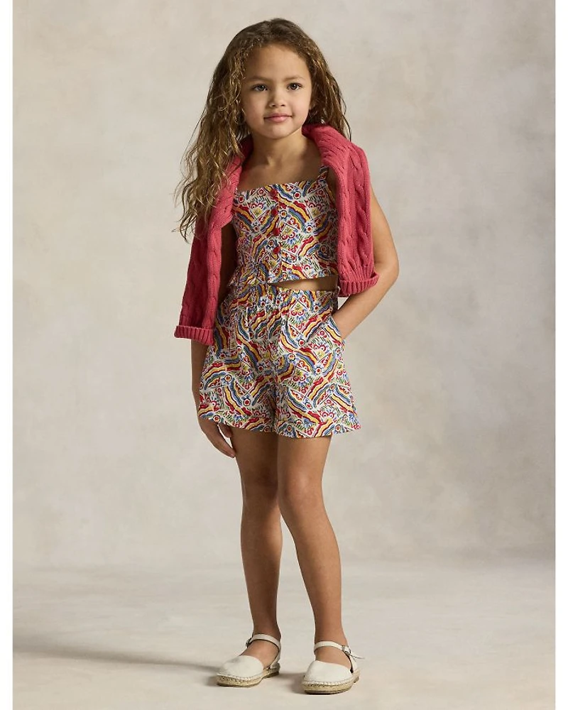 Girls' Riviera Print Cotton Top & Short Set - Little Kid