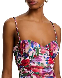 Floral Mesh Mini Dress - Exclusive