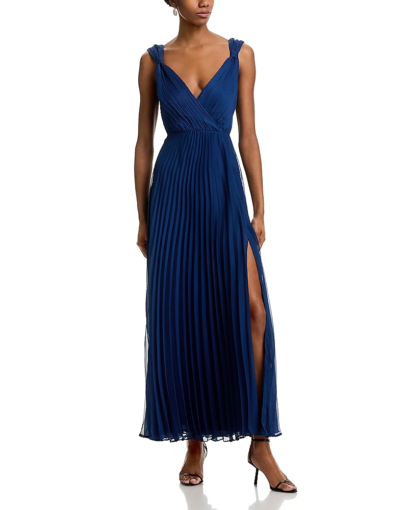 Aqua Pleated Guest of Dress - Exclusive