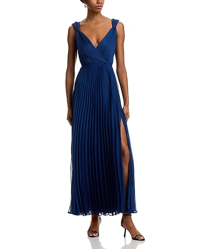 Aqua Pleated Guest of Dress - Exclusive