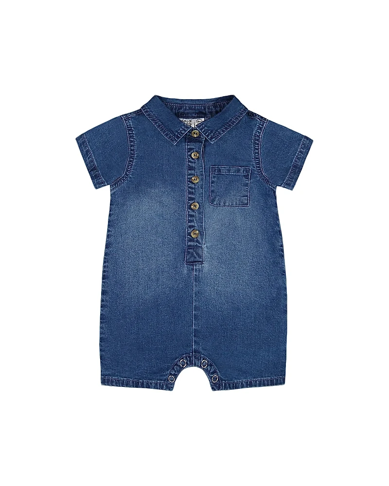 Deux par Boys' Denim Romper Dark One-Piece - Baby