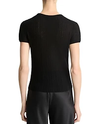 Waffle Knit Short Sleeve Sweater
