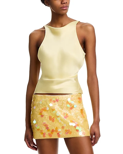 Danielle Guizio Regine Cowl Neck Top