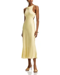 Danielle Guizio Lina Yellow Midi Dress