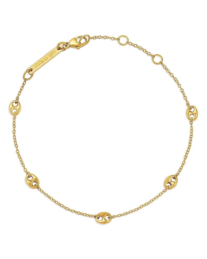 Zoe Chicco 14K Yellow Gold Heavy Metal Mariner Link Station Bracelet