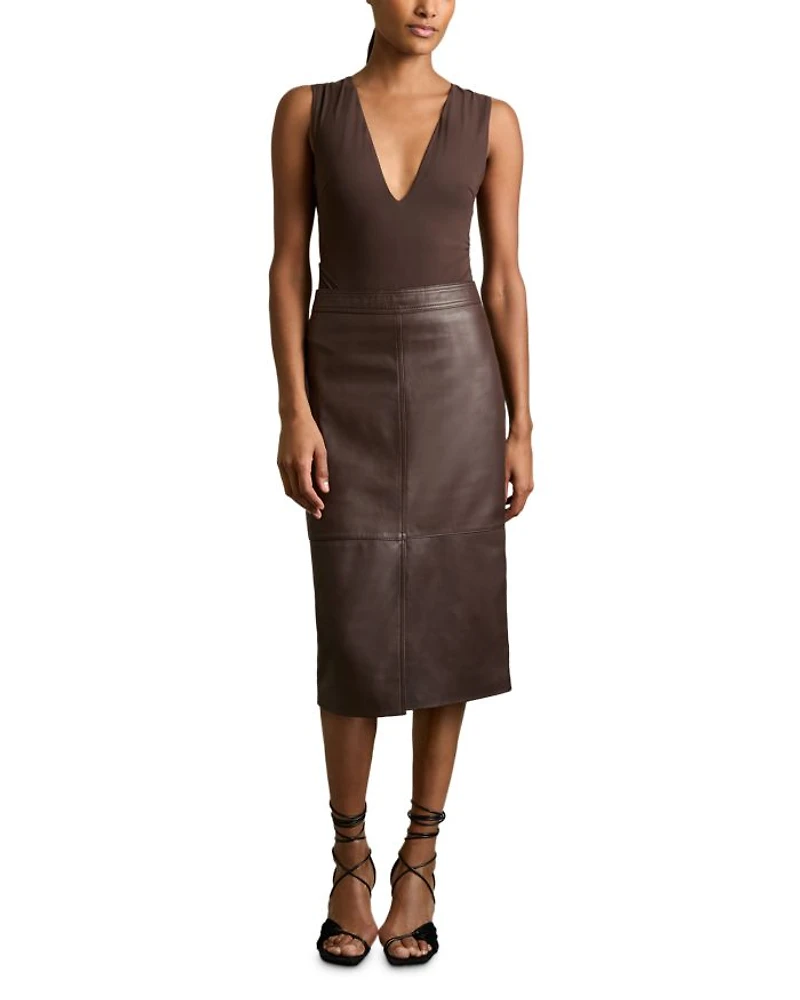 Miley Leather Midi Skirt