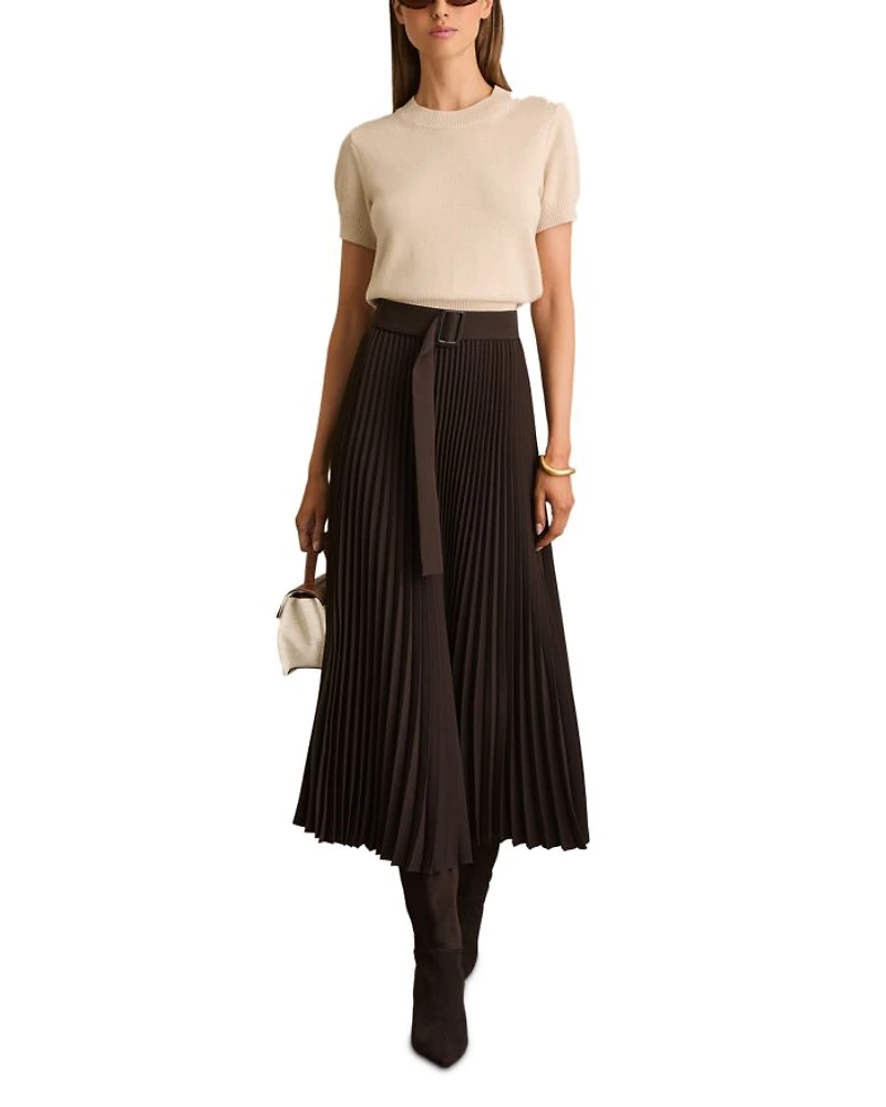 Ava Pleated Midi Skirt
