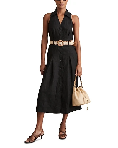 Annie Belted Linen Dress