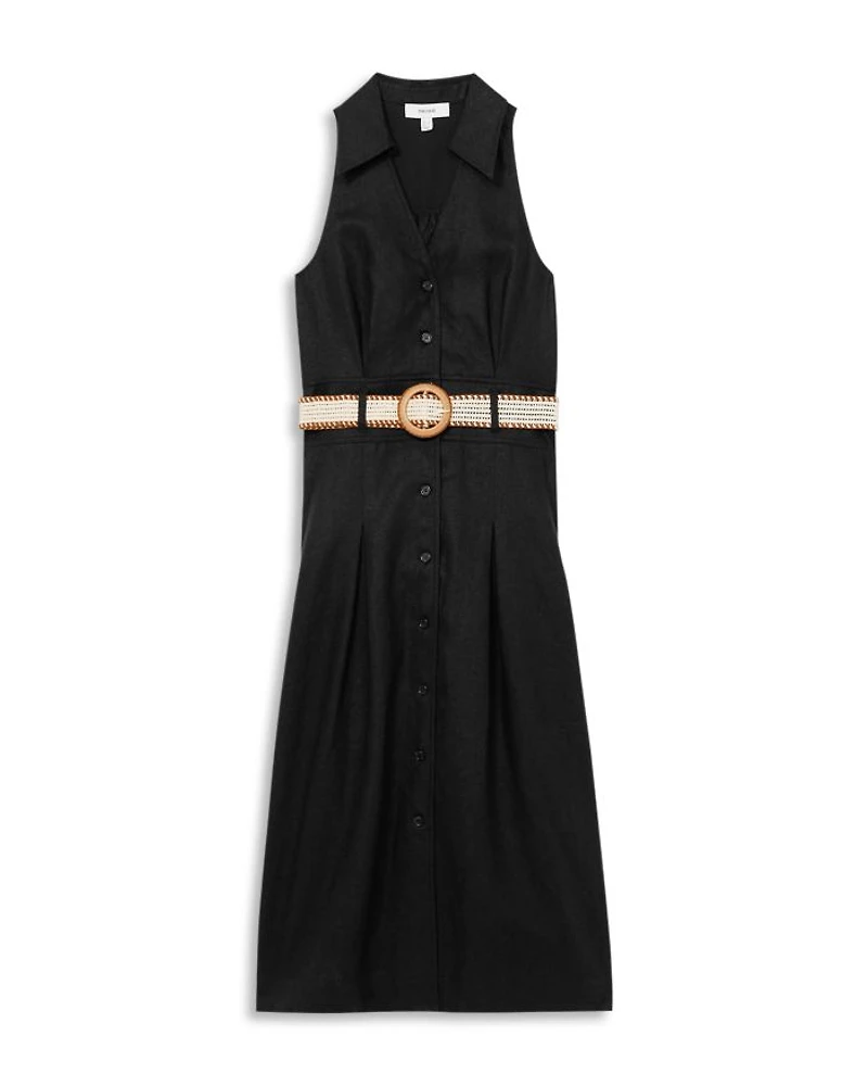 Annie Belted Linen Dress