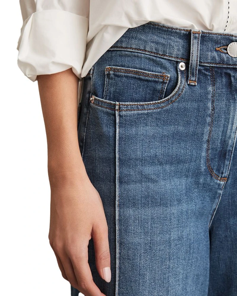 Heather High Rise Wide Leg Jeans Mid Blue