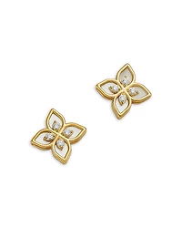 Roberto Coin 18K Yellow Gold Venetian Princess Mother of Pearl & Diamond Flower Stud Earrings