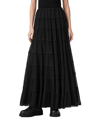 Allsaints Eva Tiered Maxi Skirt