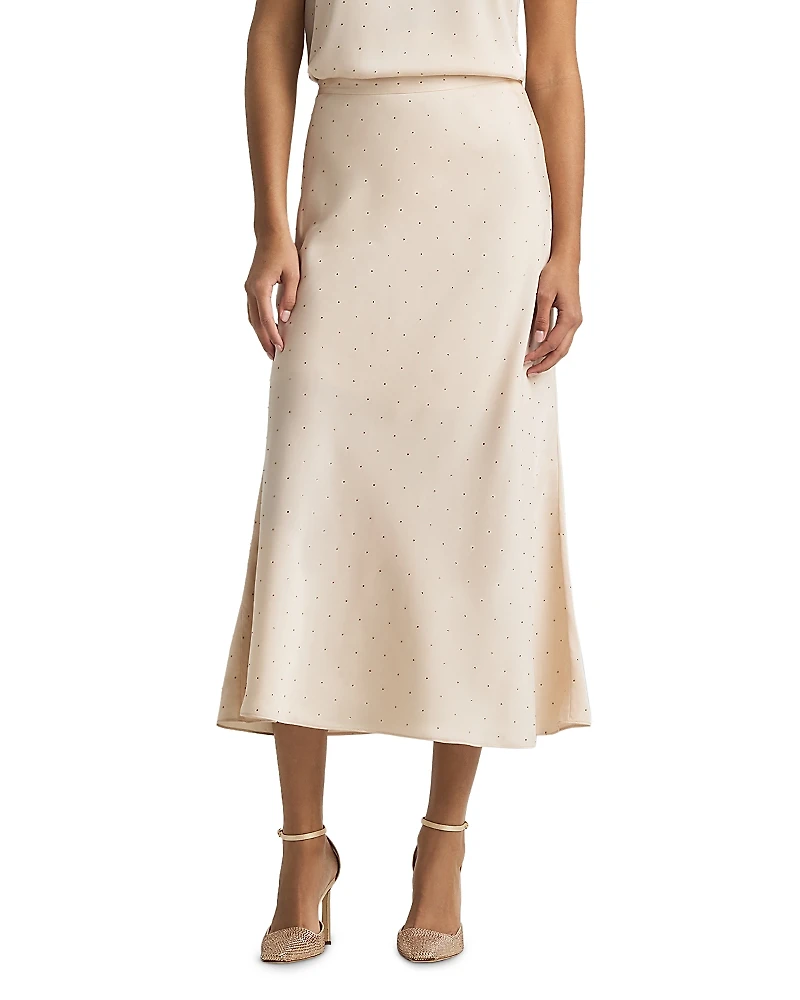 St. John Rhinestone Embellished Jersey Skirt